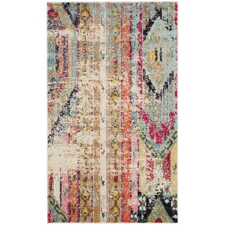 Safavieh 3 x 5 ft. Monaco Power Loomed Small Rectangular Area Rug, Multicolor MNC222F-3